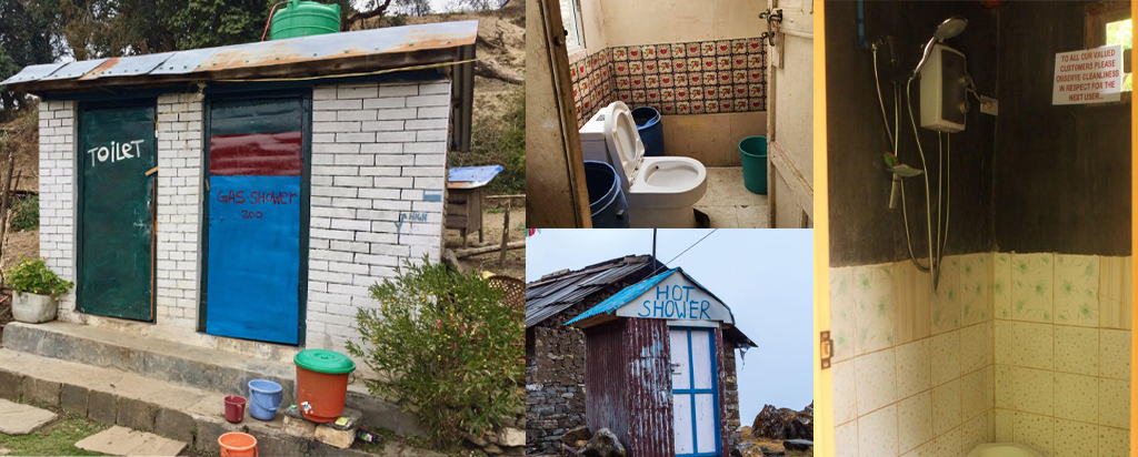 Gosaikunda Trek (4-5 days walking) 38 Toilets Hot Showers