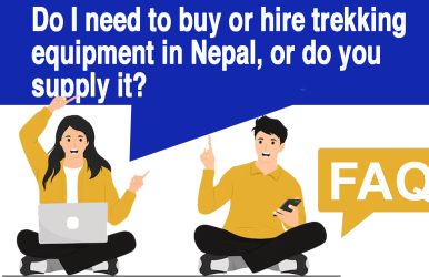 Do I need to buy or hire trekking equipment in nepal, or do you supply it ?
