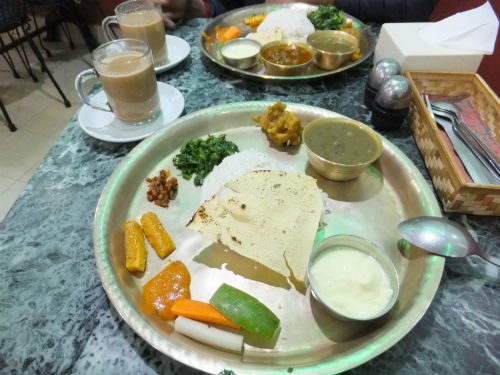 Langtang Valley Trek Food and Accommodation Guide 2026 2 Nepali Dal Bhat nepali meals food in manaslu circuit trek
