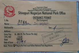 Langtang Trek Permit 3 Langtang trek permit Shivapuri Nagarjun National park entrance permit for foreigners